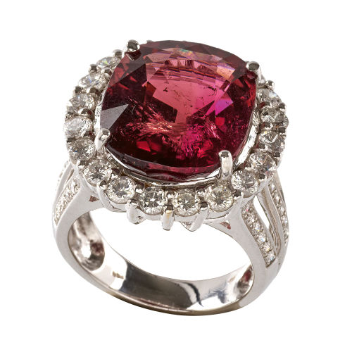 RUBELLIT-BRILLANT-RING : (DOBIASCHOFSKY AUKTIONEN AG)