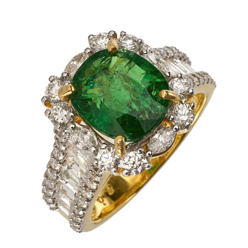 GRANAT-DIAMANT-RING : (DOBIASCHOFSKY AUKTIONEN AG)