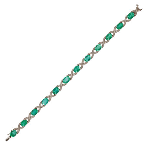 SMARAGD-DIAMANT-BRACELET : (DOBIASCHOFSKY AUKTIONEN AG)