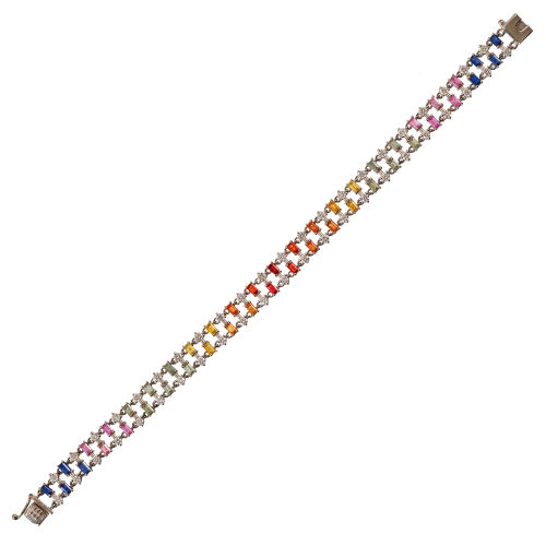 SAPHIR-DIAMANT-BRACELET : (DOBIASCHOFSKY AUKTIONEN AG)