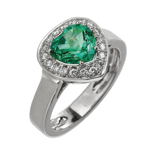 SMARAGD-DIAMANT-RING : (DOBIASCHOFSKY AUKTIONEN AG)