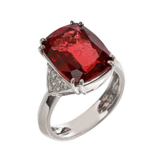 GRANAT-DIAMANT-RING : (DOBIASCHOFSKY AUKTIONEN AG)