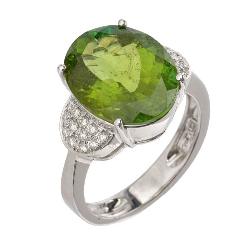 TURMALIN-DIAMANT-RING : (DOBIASCHOFSKY AUKTIONEN AG)