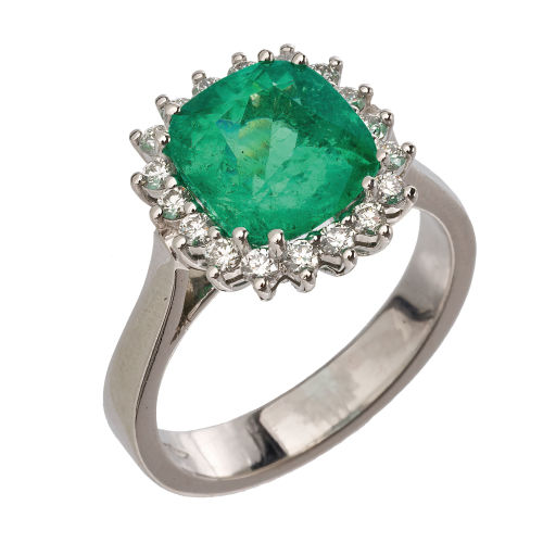 SMARAGD-DIAMANT-RING : (DOBIASCHOFSKY AUKTIONEN AG)