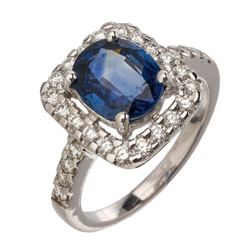 SAPHIR-DIAMANT-RING : (DOBIASCHOFSKY AUKTIONEN AG)