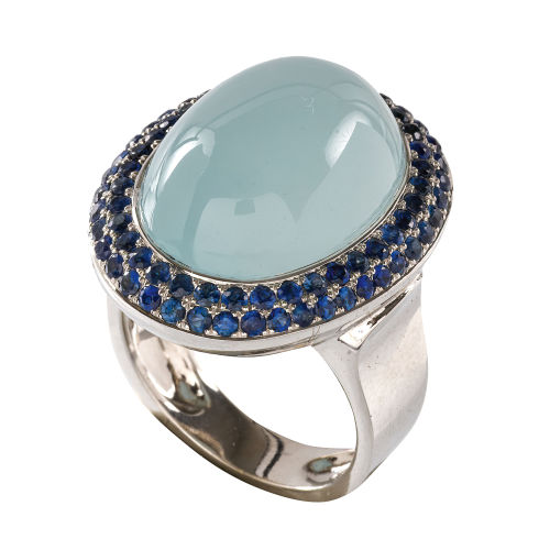 AQUAMARIN-SAPHIR-RING : (DOBIASCHOFSKY AUKTIONEN AG)