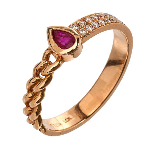 RUBIN-DIAMANT-RING : (DOBIASCHOFSKY AUKTIONEN AG)