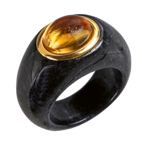 CITRIN-ONYX-RING : (DOBIASCHOFSKY AUKTIONEN AG)