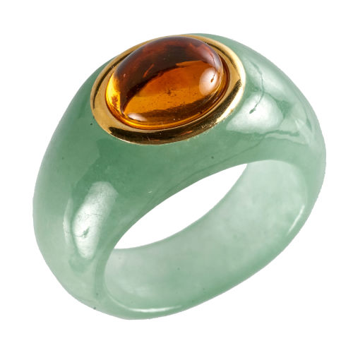 CITRIN-JADE-RING : (DOBIASCHOFSKY AUKTIONEN AG)