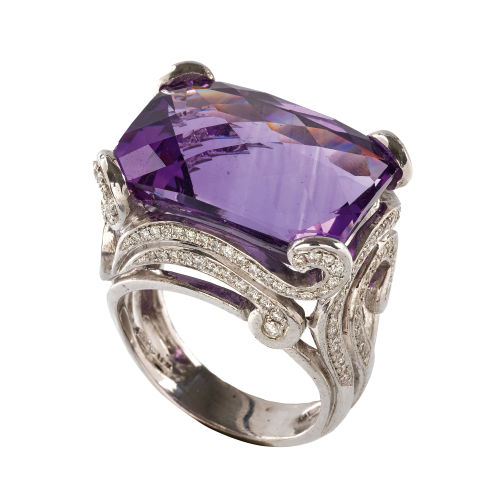 AMETHYST-BRILLANT-RING : (DOBIASCHOFSKY AUKTIONEN AG)