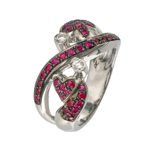 RUBIN-DIAMANT-RING : (DOBIASCHOFSKY AUKTIONEN AG)