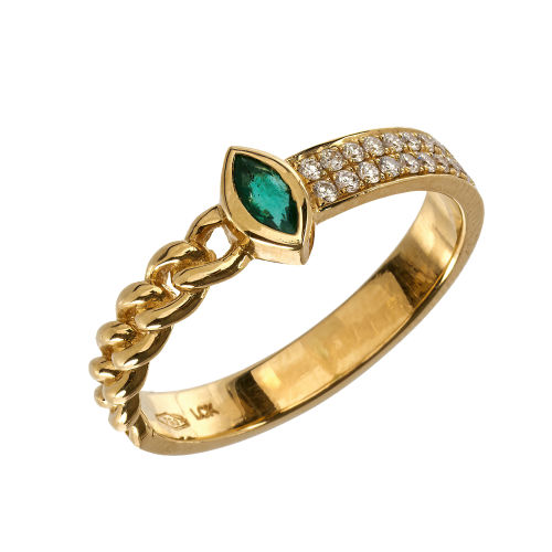 SMARAGD-DIAMANT-RING : (DOBIASCHOFSKY AUKTIONEN AG)