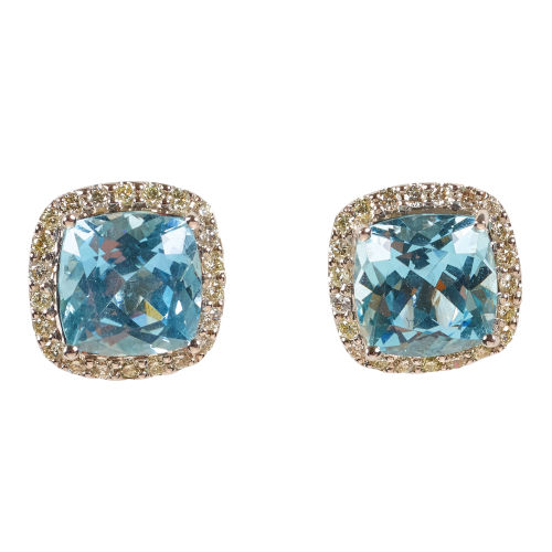 AQUAMARIN-DIAMANT-OHRSTECKER : (DOBIASCHOFSKY AUKTIONEN AG)