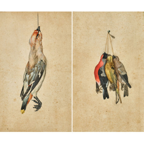 KARL GOTTLIEB STETTLER : Paar Vogeljagd-Stillleben (DOBIASCHOFSKY AUKTIONEN AG)