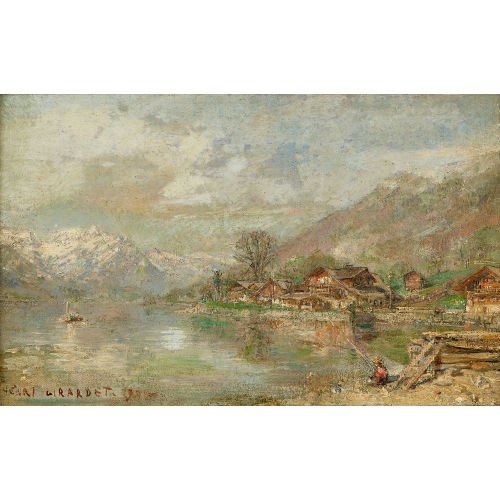HENRI L�OPOLD GIRARDET : 'Village d'Ebligen (Lac de Brienz)' (DOBIASCHOFSKY AUKTIONEN AG)