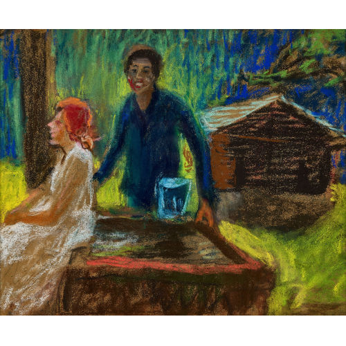 PAUL CAMENISCH : Mann und Frau am Brunnen (DOBIASCHOFSKY AUKTIONEN AG)