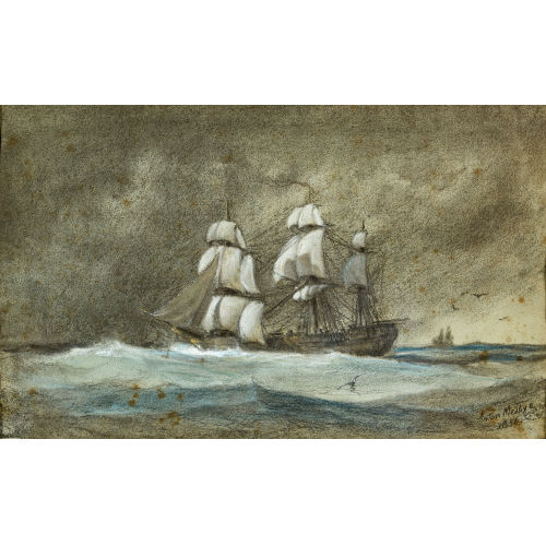 ANTON MELBYE : Segelschiff auf rauer See (DOBIASCHOFSKY AUKTIONEN AG)
