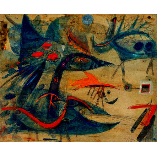 HANS-RUDOLF STRUPLER : Surreale Komposition mit Tieren (DOBIASCHOFSKY AUKTIONEN AG)