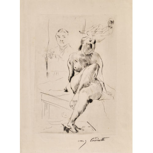 LOVIS CORINTH : 'Auf einem Tische kauernder weiblicher Akt' (DOBIASCHOFSKY AUKTIONEN AG)