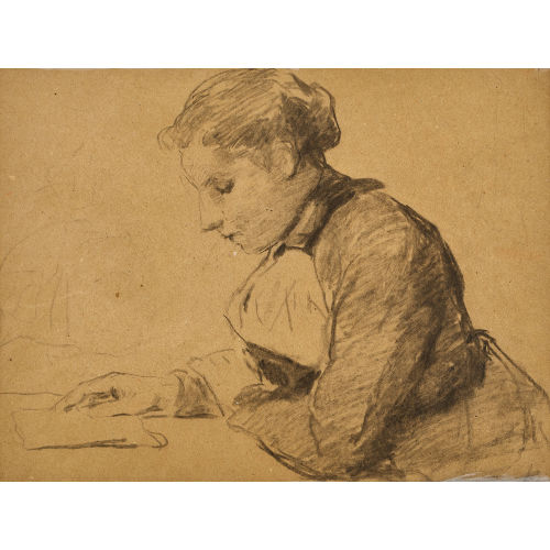 ALBERT ANKER : Jeune femme lisant une lettre (DOBIASCHOFSKY AUKTIONEN AG)