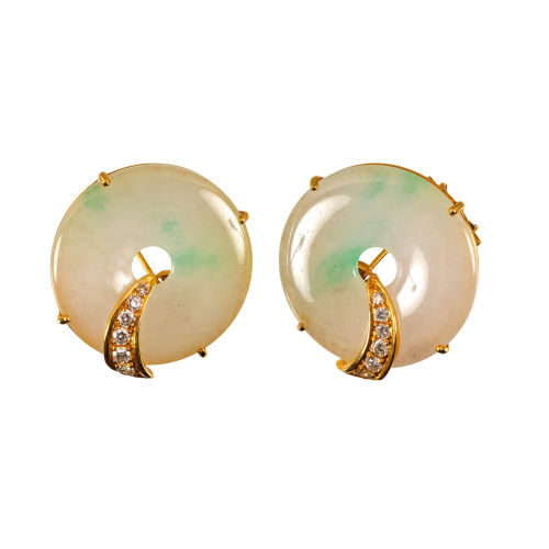 JADE-BRILLANT-OHRSTECKER : (DOBIASCHOFSKY AUKTIONEN AG)