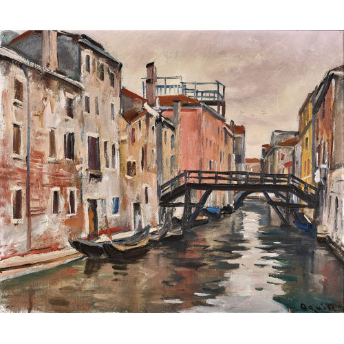 TAKANORI OGUISS : 'Venezia, Rio delle Mosche, Ponte di Legno' (DOBIASCHOFSKY AUKTIONEN AG)