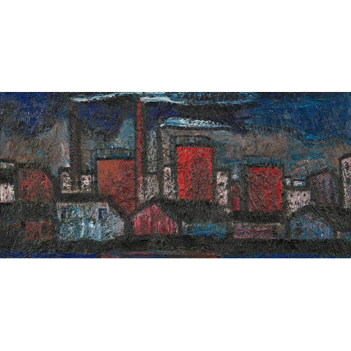 OSKAR ALTHAUS : Stadtpartie mit Fabrikareal (DOBIASCHOFSKY AUKTIONEN AG)