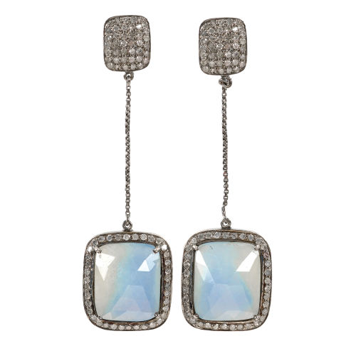SAPHIR-DIAMANT-OHRH�NGER : (DOBIASCHOFSKY AUKTIONEN AG)