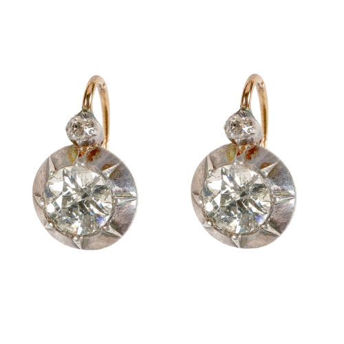 DIAMANT-OHRSTECKER : Wohl Deutschland, um 1890 (DOBIASCHOFSKY AUKTIONEN AG)