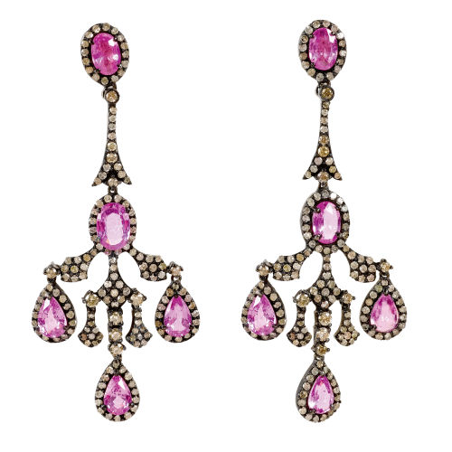 SAPHIR-DIAMANT-OHRH�NGER : (DOBIASCHOFSKY AUKTIONEN AG)
