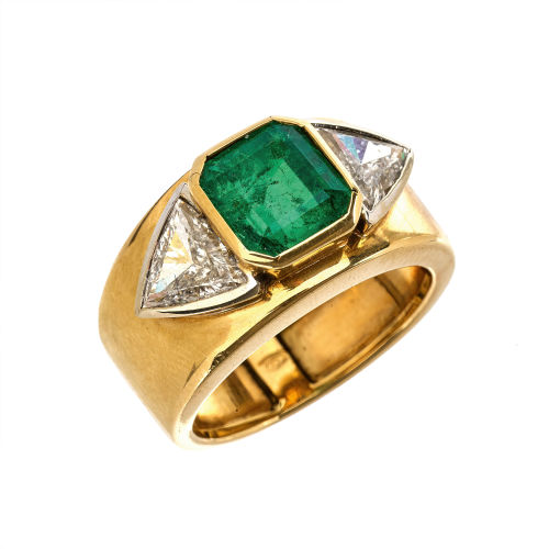 SMARAGD-DIAMANT-RING : (DOBIASCHOFSKY AUKTIONEN AG)