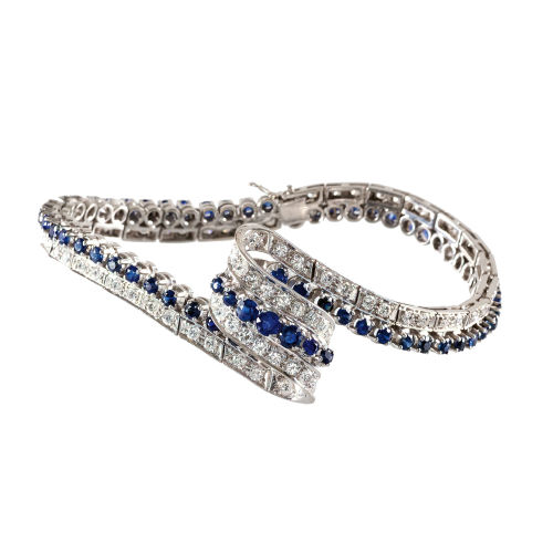 SAPHIR-BRILLANT-BRACELET : (DOBIASCHOFSKY AUKTIONEN AG)