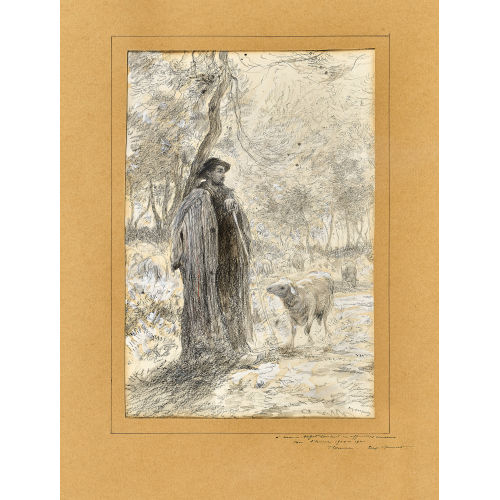EUG�NE BURNAND : Waldst�ck mit Sch�fer und seinen Tieren (DOBIASCHOFSKY AUKTIONEN AG)