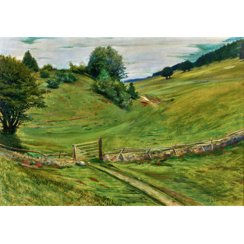 CHARLES L'EPLATTENIER : Juralandschaft mit Weidezaun (DOBIASCHOFSKY AUKTIONEN AG)