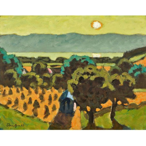 FRED STAUFFER : 'Gelbe Abendlandschaft' (DOBIASCHOFSKY AUKTIONEN AG)