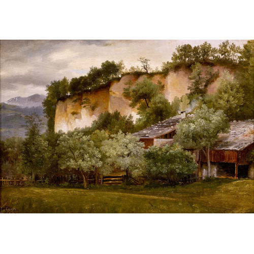 CHARLES LOUIS GUIGON : Felspartie mit Bauernhaus (DOBIASCHOFSKY AUKTIONEN AG)