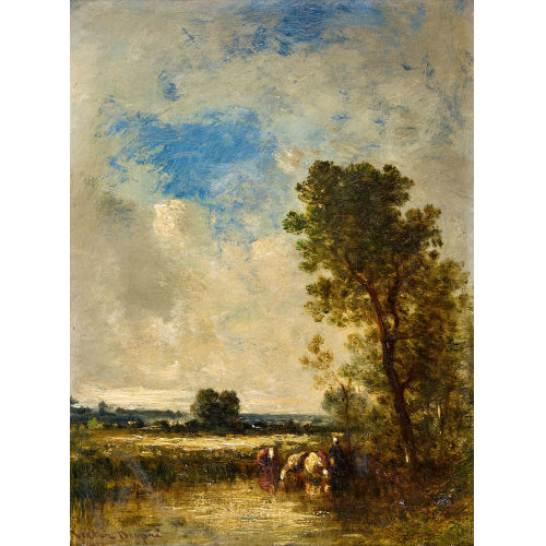 L�ON VICTOR DUPR� : Vaches s'abreuvant (DOBIASCHOFSKY AUKTIONEN AG)