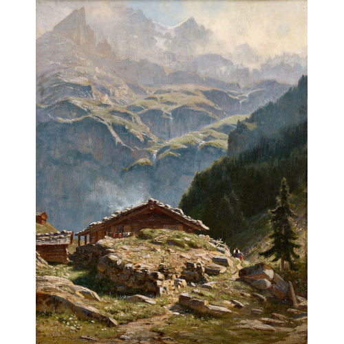 ALBERT HENRY JOHN GOS : 'Aux pieds de la Jungfrau. Lauterbrunnenthal' (DOBIASCHOFSKY AUKTIONEN AG)