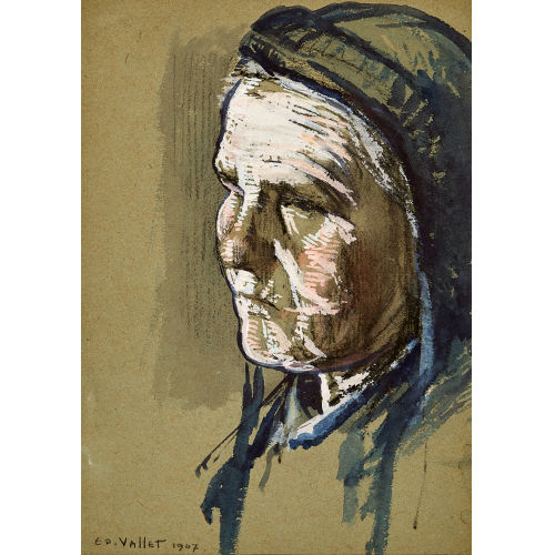 �DOUARD VALLET : Portrait d'une Valaisanne (DOBIASCHOFSKY AUKTIONEN AG)