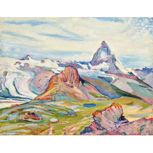 CHARLES L'EPLATTENIER : 'Cervin et Riffelhorn. Effet du matin' (DOBIASCHOFSKY AUKTIONEN AG)