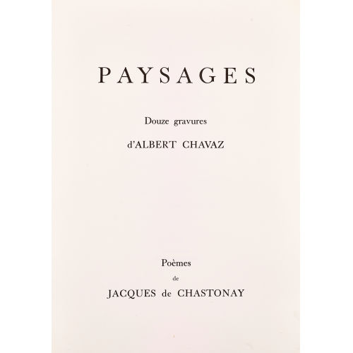 ALBERT CHAVAZ : 'Paysages' (DOBIASCHOFSKY AUKTIONEN AG)