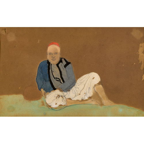 EUG�NE FERDINAND VICTOR DELACROIX : Sitzender Orientale (DOBIASCHOFSKY AUKTIONEN AG)