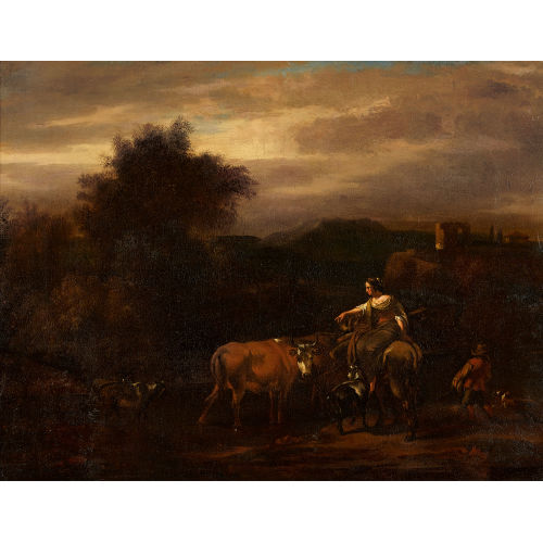 NICOLAES PIETERSZ. BERCHEM : Hirtin mit Vieh (DOBIASCHOFSKY AUKTIONEN AG)
