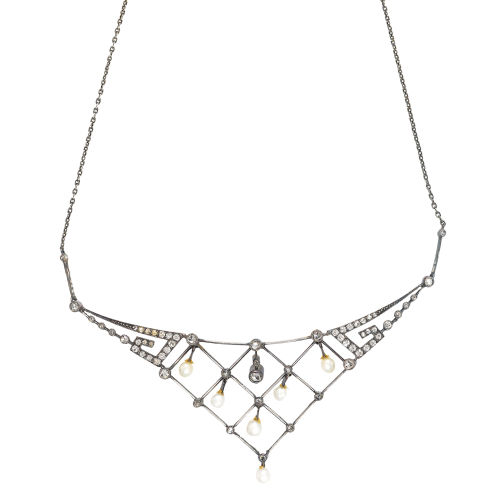 PERLEN-DIAMANT-COLLIER : Art d�co (DOBIASCHOFSKY AUKTIONEN AG)
