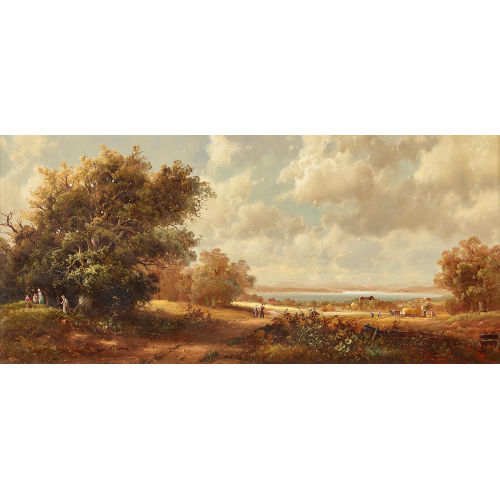 HUBERT KAPLAN : Blick auf den Starnberger See mit Schloss Possenhofen (DOBIASCHOFSKY AUKTIONEN AG)