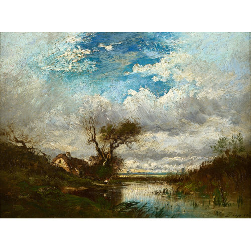 L�ON VICTOR DUPR� : Paysage � la mare (DOBIASCHOFSKY AUKTIONEN AG)