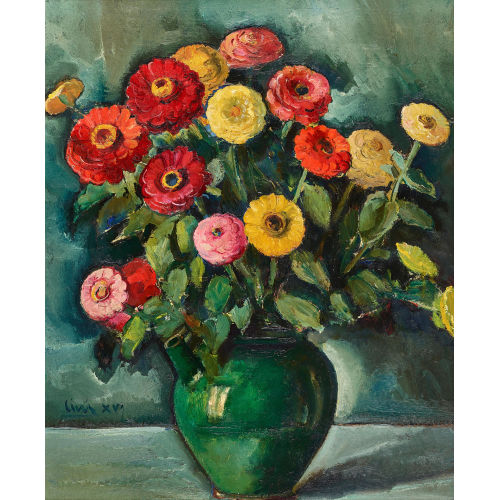 ALFREDO CINI : Bouquet de dahlias (DOBIASCHOFSKY AUKTIONEN AG)