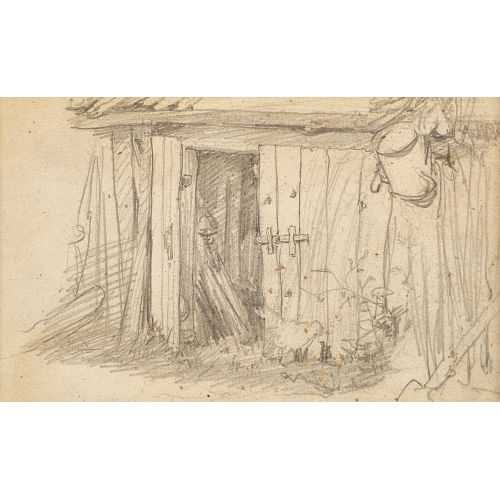ALBERT ANKER : Schuppen mit offen stehender T�r (DOBIASCHOFSKY AUKTIONEN AG)
