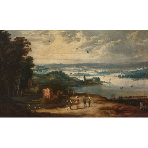 JOOS II MOMPER : Weite Landschaft mit Staffage (DOBIASCHOFSKY AUKTIONEN AG)