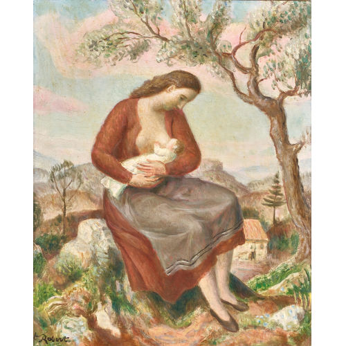 PAUL TH�OPHILE ROBERT : Landschaft mit stillender Mutter (DOBIASCHOFSKY AUKTIONEN AG)